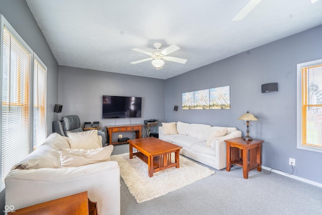 11229 Echo Ridge Ln, Indianapolis, IN 46236 - living area featuring ceiling fan and carpet flooring