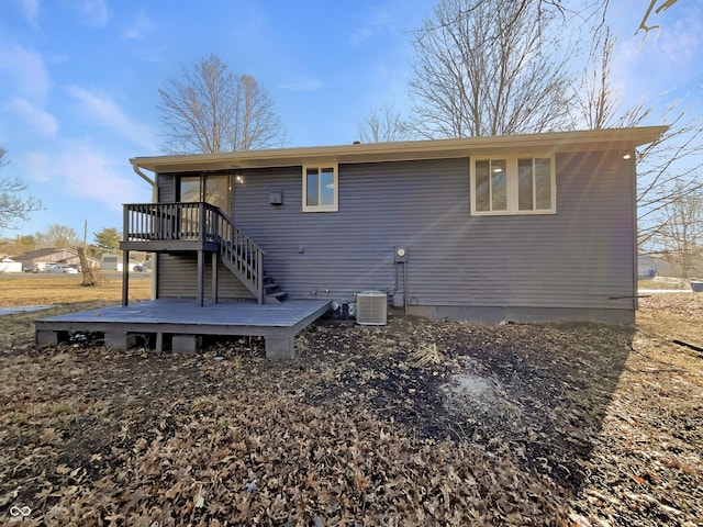 2928 Sheffield Dr, Indianapolis, IN 46229 - back of house with a deck and stairs