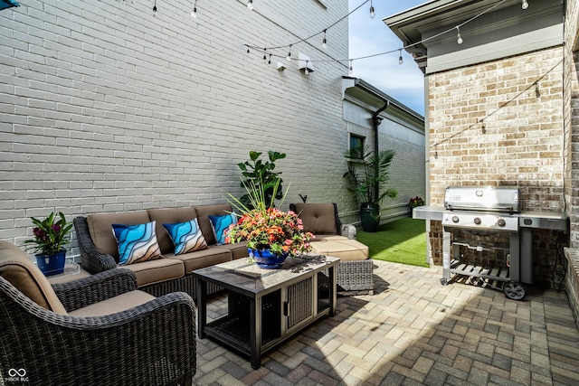 12099 Sigillary Way, Carmel, IN 46032 - view of patio with an outdoor living space and exterior kitchen