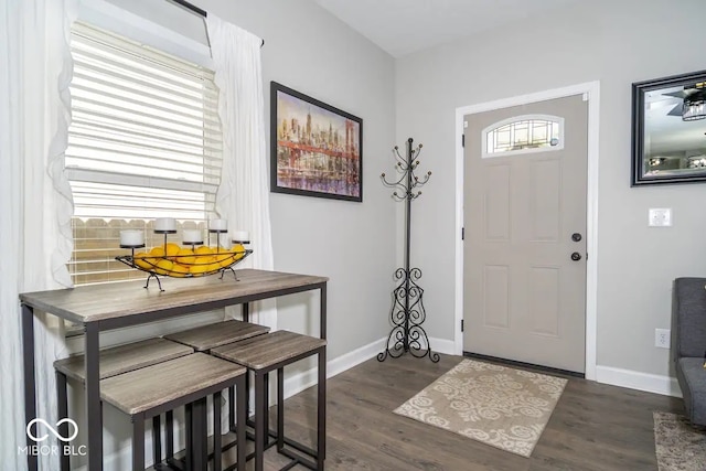 1444 English Ave, Indianapolis, IN 46201 - foyer featuring dark wood-style floors and baseboards