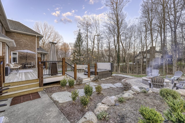 view of yard with a deck