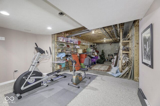 exercise area with baseboards
