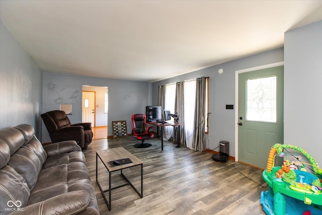 817 Shadowlawn Ave, Greencastle, IN 46135 - living area with wood finished floors