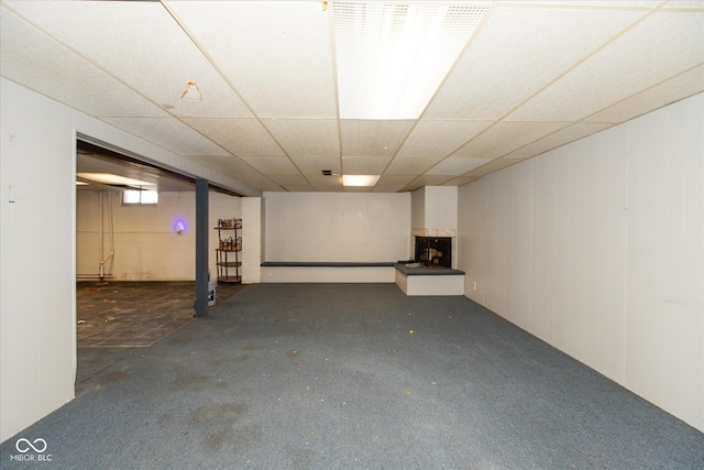 817 Shadowlawn Ave, Greencastle, IN 46135 - finished basement featuring a fireplace and a drop ceiling