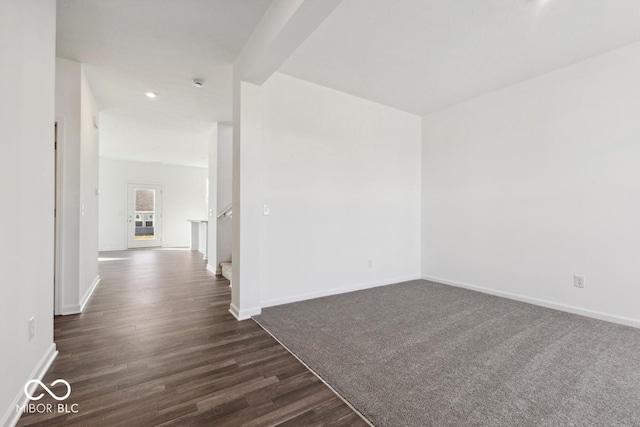 1924 White Oak Dr, Shelbyville, IN 46176 - unfurnished room with baseboards, recessed lighting, and dark wood-style flooring
