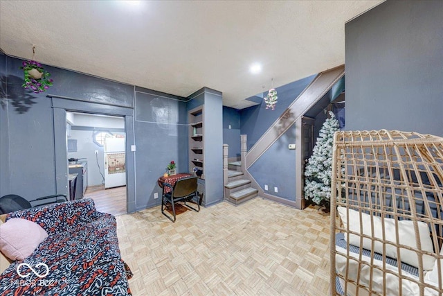 215 S Warman Ave, Indianapolis, IN 46222 - bedroom with parquet flooring