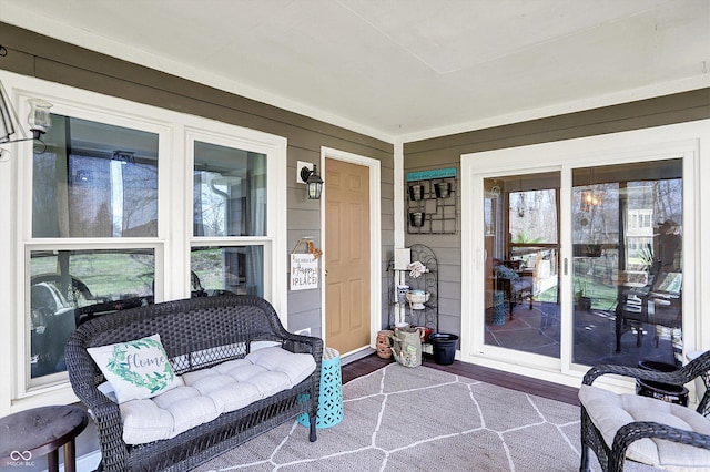 6820 W Forest Brook Dr, Fountaintown, IN 46130 - sunroom with wood finished floors