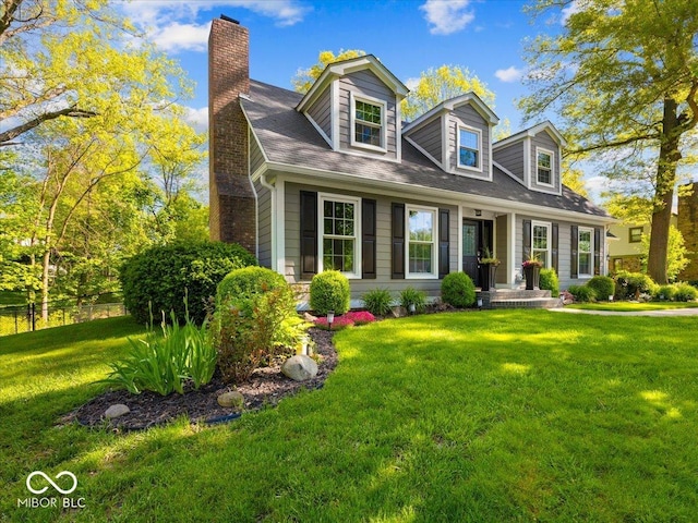 6820 W Forest Brook Dr, Fountaintown, IN 46130 - new england style home featuring a chimney