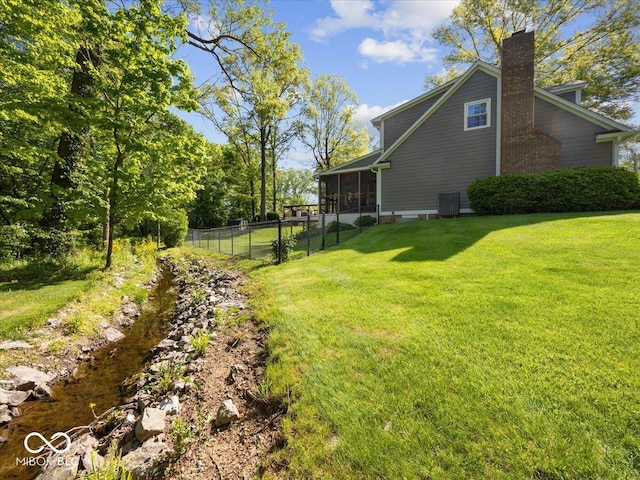 6820 W Forest Brook Dr, Fountaintown, IN 46130 - view of yard with a sunroom