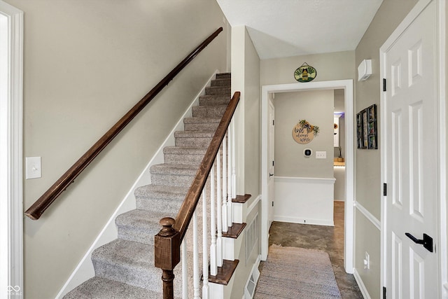6820 W Forest Brook Dr, Fountaintown, IN 46130 - stairs featuring baseboards
