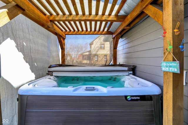 6820 W Forest Brook Dr, Fountaintown, IN 46130 - wooden deck with a hot tub