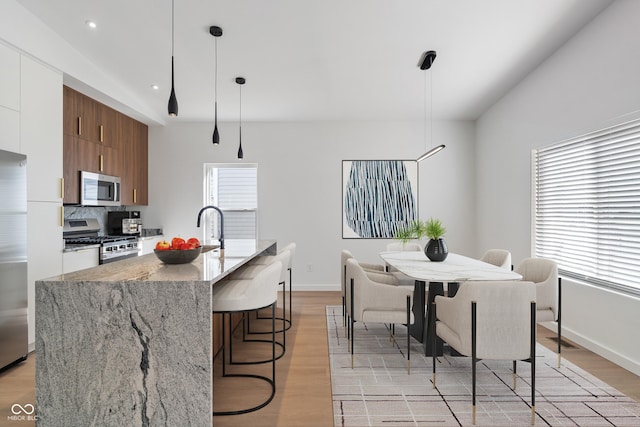 2362 English Ave, Indianapolis, IN 46201 - kitchen featuring plenty of natural light, stainless steel appliances, modern cabinets, and light wood-type flooring