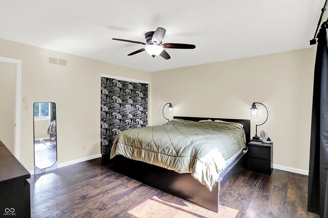 8315 San Marcos Cir, Indianapolis, IN 46256 - bedroom featuring wood finished floors and a ceiling fan