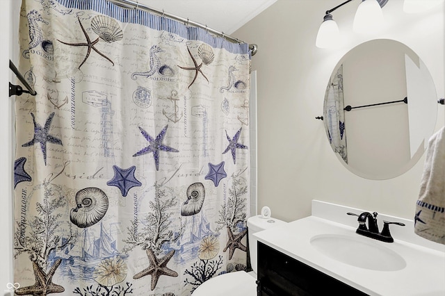 8315 San Marcos Cir, Indianapolis, IN 46256 - bathroom featuring vanity and curtained shower