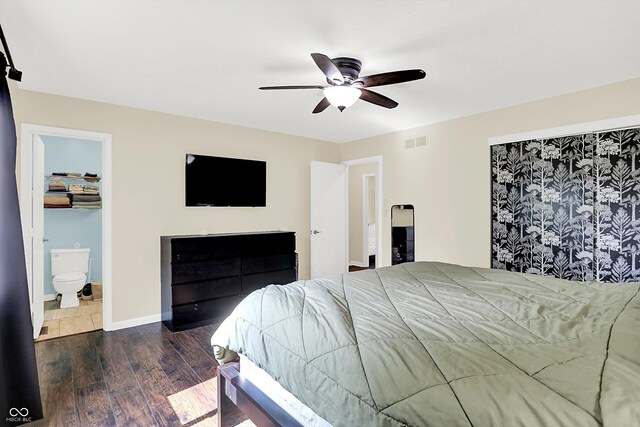 8315 San Marcos Cir, Indianapolis, IN 46256 - bedroom with wood finished floors and a ceiling fan