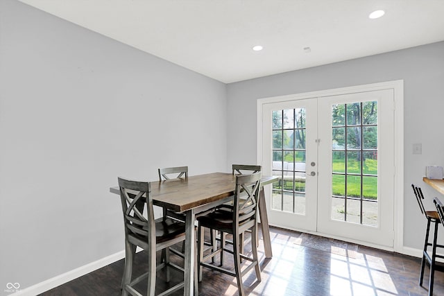 8315 San Marcos Cir, Indianapolis, IN 46256 - dining space featuring french doors, recessed lighting, and dark wood finished floors