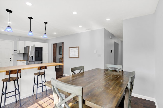 8315 San Marcos Cir, Indianapolis, IN 46256 - dining area with recessed lighting and dark wood-type flooring