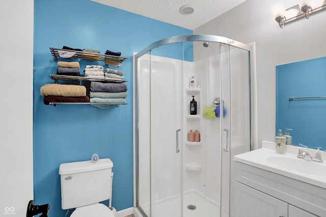 8315 San Marcos Cir, Indianapolis, IN 46256 - full bath with a shower stall, a textured ceiling, and vanity