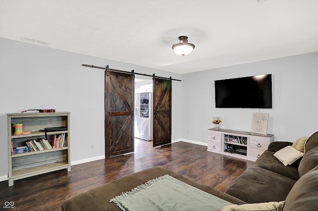 8315 San Marcos Cir, Indianapolis, IN 46256 - living area featuring a barn door and wood finished floors