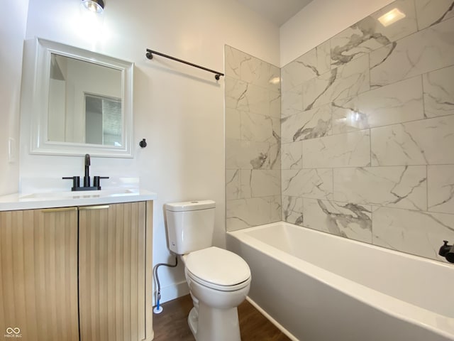 1518 Lawton Ave, Indianapolis, IN 46203 - bathroom with vanity, wood finished floors, and bathtub / shower combination