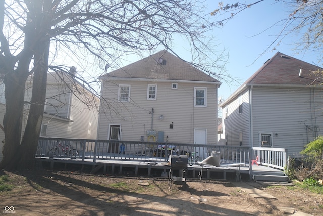 657 Birch Ave, Indianapolis, IN 46221 - rear view of property with a wooden deck
