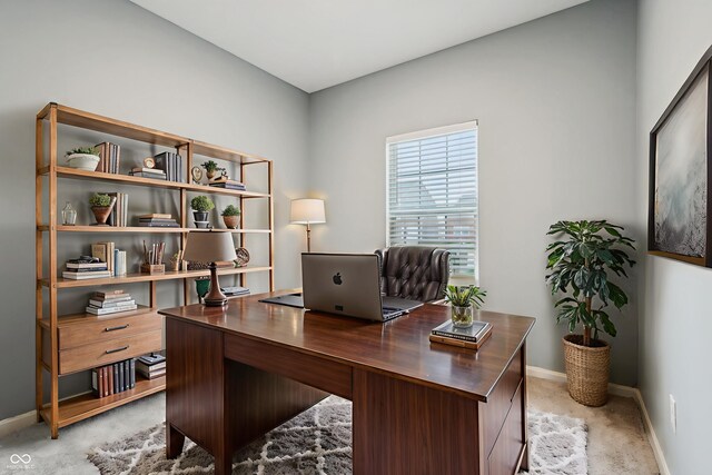 5150 Bramwell Ln, Whitestown, IN 46075 - home office featuring baseboards and light carpet