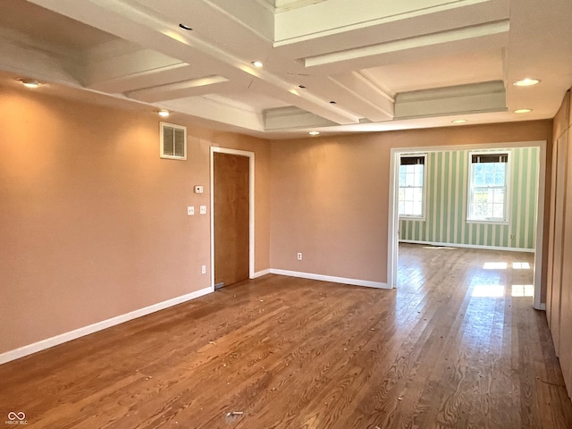 7180 N State Road 42, Eminence, IN 46125 - empty room featuring visible vents, baseboards, a raised ceiling, recessed lighting, and wood finished floors