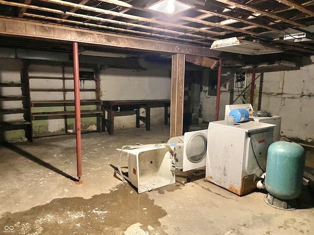 7180 N State Road 42, Eminence, IN 46125 - unfinished below grade area with separate washer and dryer