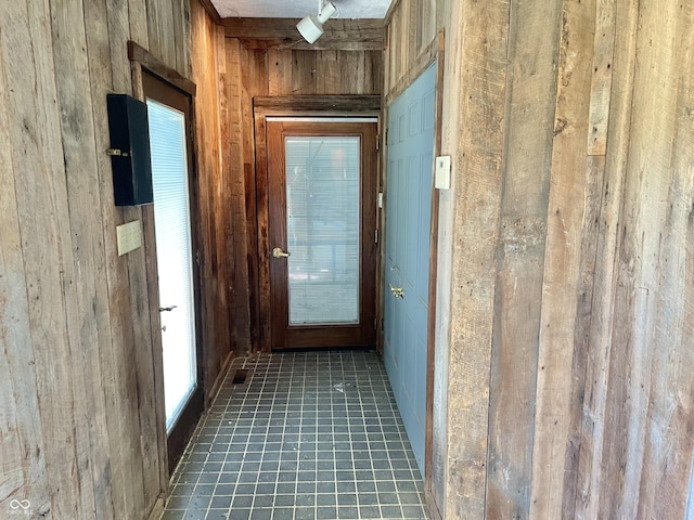 7180 N State Road 42, Eminence, IN 46125 - entryway featuring wooden walls and tile patterned flooring