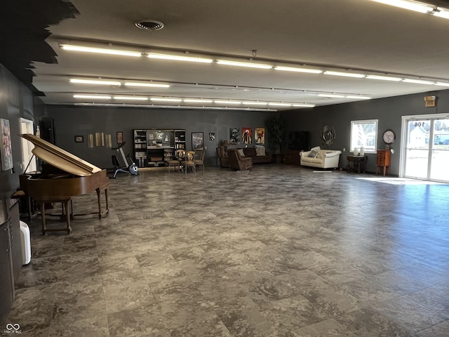 garage with visible vents