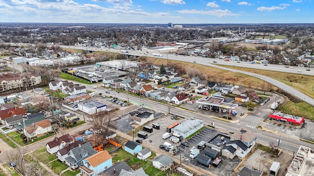 aerial view with a residential view