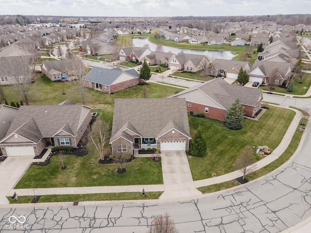 drone / aerial view with a residential view