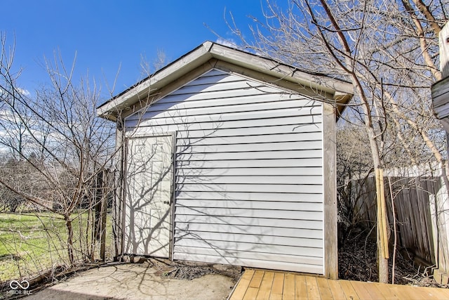 7906 E 21st St, Indianapolis, IN 46219 - view of shed featuring fence