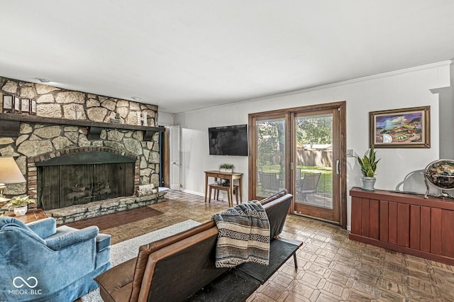 7138 Avalon Trail Ct, Indianapolis, IN 46250 - living area with a fireplace