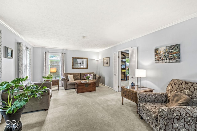 7138 Avalon Trail Ct, Indianapolis, IN 46250 - living area featuring ornamental molding and light colored carpet