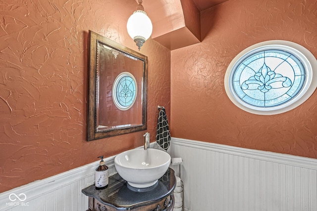 7138 Avalon Trail Ct, Indianapolis, IN 46250 - bathroom featuring wainscoting and plenty of natural light