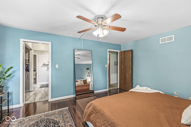 7138 Avalon Trail Ct, Indianapolis, IN 46250 - bedroom with wood finished floors and ceiling fan