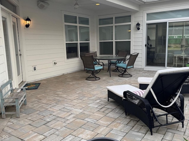 2460 Collins Dr, Westfield, IN 46074 - view of patio with ceiling fan and outdoor dining area