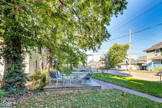 view of yard with a patio area and fence
