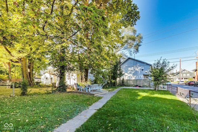 view of yard with fence