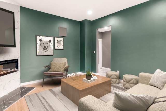 555 N Hamilton Ave, Indianapolis, IN 46201 - interior space featuring baseboards, a fireplace, and wood finished floors
