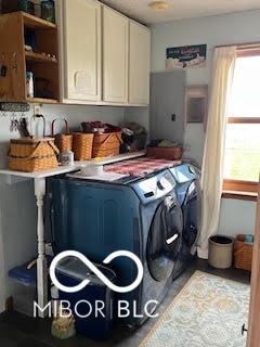 laundry area with cabinet space and washing machine and dryer