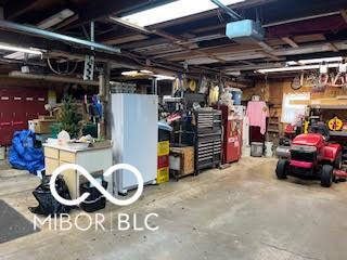 garage featuring a workshop area