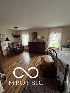 bedroom featuring wood finished floors