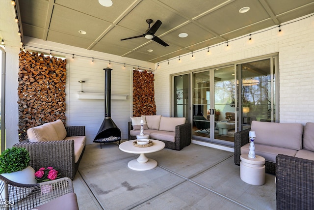 5130 Melbourne Pl, Zionsville, IN 46077 - view of patio featuring outdoor lounge area and a ceiling fan