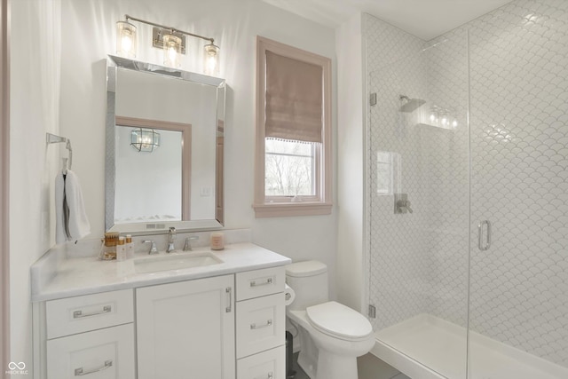 5130 Melbourne Pl, Zionsville, IN 46077 - full bathroom with vanity, toilet, and a stall shower