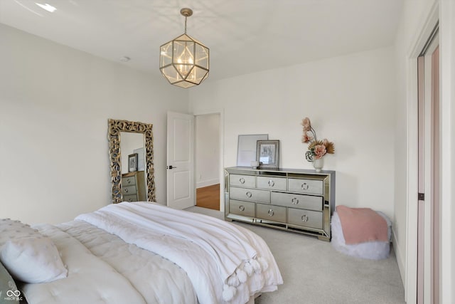 5130 Melbourne Pl, Zionsville, IN 46077 - carpeted bedroom with a chandelier