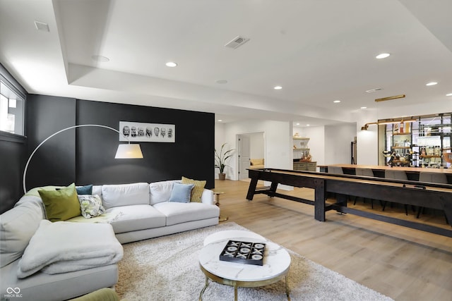 5130 Melbourne Pl, Zionsville, IN 46077 - living room featuring light wood-type flooring and recessed lighting