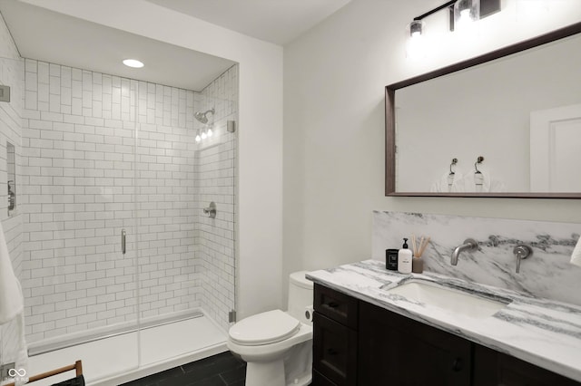 5130 Melbourne Pl, Zionsville, IN 46077 - full bath featuring a stall shower, toilet, and vanity