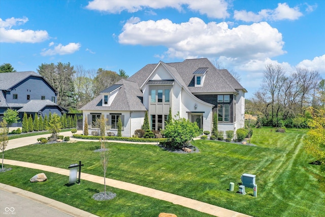 5130 Melbourne Pl, Zionsville, IN 46077 - french country home featuring stucco siding and a front lawn